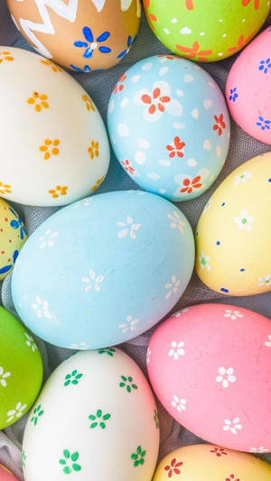 Cute Floral Easter Eggs Iphone Wallpaper