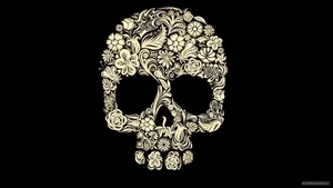 Cute Flower Skeleton Wallpaper
