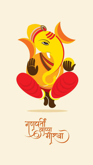 Cute Ganesha In Colorful Round Shapes Wallpaper