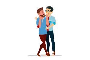 Cute Gay Cartoon Couple Wallpaper
