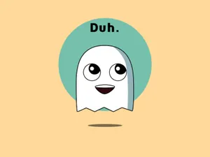 Cute Ghost Saying Duh Wallpaper
