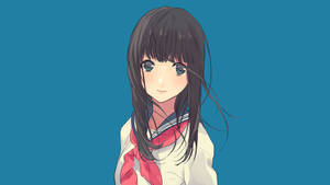 Cute Girl Anime In School Uniform Wallpaper