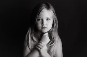 Cute Girl Black And White Wallpaper