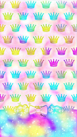 Cute Girly Crowns Phone Wallpaper