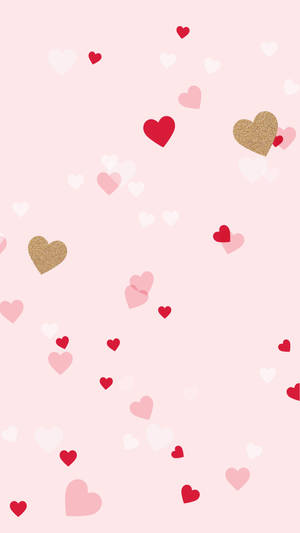 Cute Girly Hearts Pattern Wallpaper