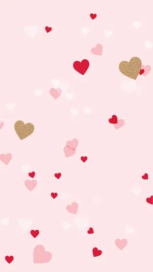 Cute Girly Hearts Pattern Wallpaper