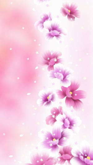 Cute Girly Pink Aesthetic Orchids Wallpaper