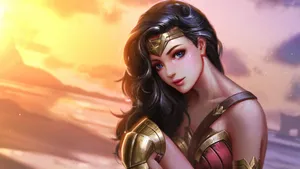 Cute Girly Wonder Woman Art Wallpaper