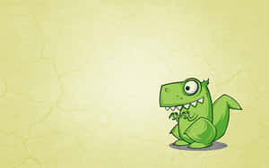 Cute Green Dinosaur From An Anime Cartoon Wallpaper