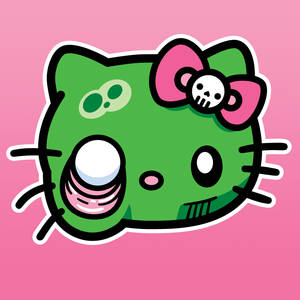 Cute Green Hello Kitty Halloween Wallpaper