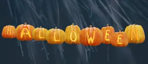 Cute Halloween Lettered Pumpkins Wallpaper