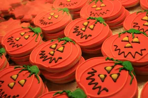 Cute Halloween Pumpkin Cookies Wallpaper