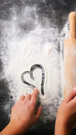 Cute Heart Baking Iphone Wallpaper