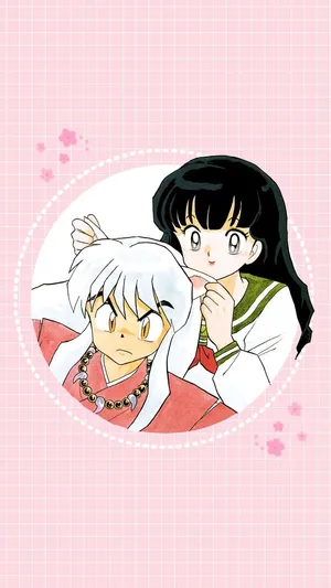 Cute Inuyasha And Kagome Phone Wallpaper