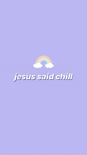 Cute Jesus Said Chill Lavender Wallpaper