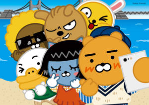 Cute Kakao Friends Selfie Wallpaper