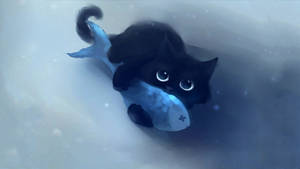 Cute Kawaii Cat Fish Wallpaper