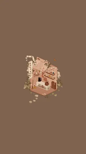 Cute Kawaii Juice Box House Wallpaper