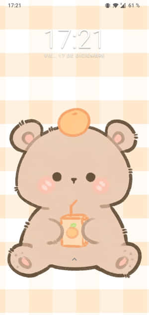 Cute Kawaii Lock Screen Cartoon Bear Wallpaper