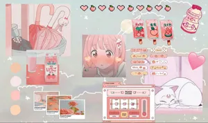 Cute Kawaii Pink Aesthetic Desktop Wallpaper Wallpaper