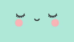 Cute Kawaii Teal Face Wallpaper