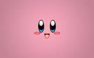 Cute Kirby Face Background Wallpaper