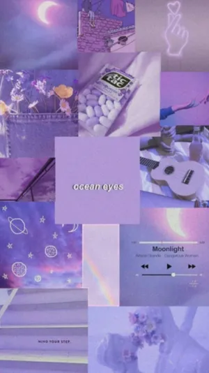 Cute Light Purple Collage Mobile Wallpaper
