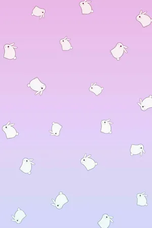Cute Light Purple Rabbit Collage Wallpaper