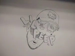 Cute Lil Peep Pen Art Wallpaper