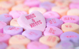 Cute Love Heart Candies Wallpaper