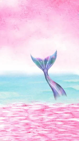 Cute Mermaid Pastel Colors Fin Wallpaper