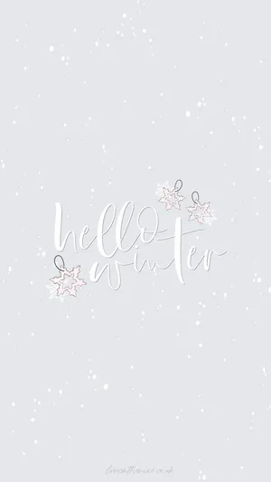 Cute Minimalist Hello Winter Phone Wallpaper