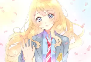 Cute Miyazono Kaori Of Your Lie In April Wallpaper
