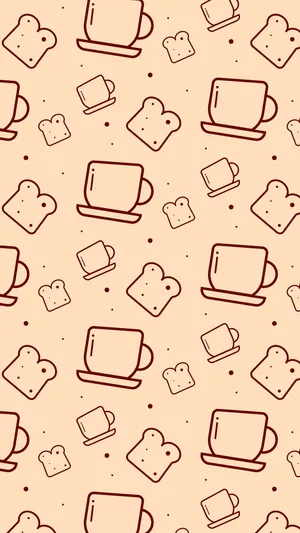 Cute Mug Bread Aesthetic Phone Wallpaper