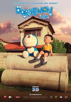 Cute Nobita And Doraemon Movie Poster Wallpaper