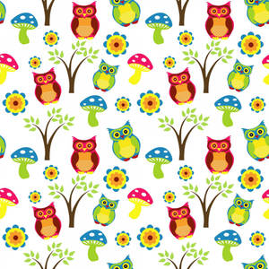 Cute Owls Pattern Wallpaper