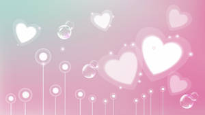 Cute Pastel Colors Heart Shapes Wallpaper