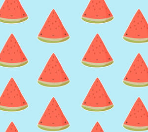 Cute Pastel Watermelon Screen Art Wallpaper
