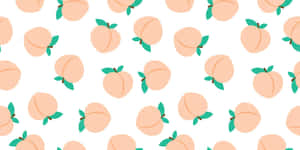 Cute Peach Pattern Whie Background Wallpaper