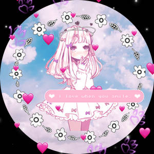 Cute Pfp With Floral Anime Girl Wallpaper