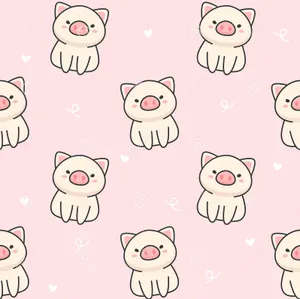 Cute Pig Pattern Art Wallpaper