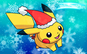 Cute Pikachu Christmas Background Wallpaper