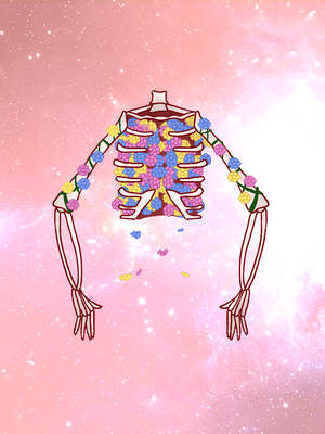 Cute Pink Aesthetic Skeleton Wallpaper
