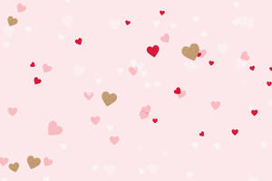 Cute Pink Red Hearts Wallpaper
