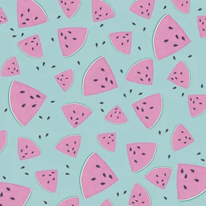 Cute Pink Watermelon Pattern Wallpaper
