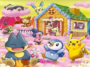 Cute Pokemon House Wallpaper