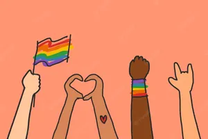 Cute Pride Raising Hand Wallpaper