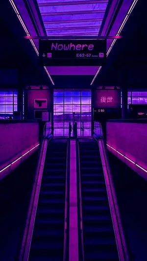 Cute Purple Aesthetic Airport Phone Wallpaper