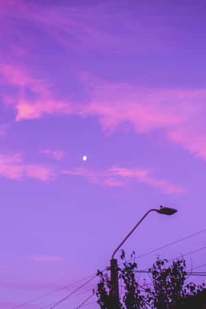 Cute Purple Aesthetic City Sky Wallpaper