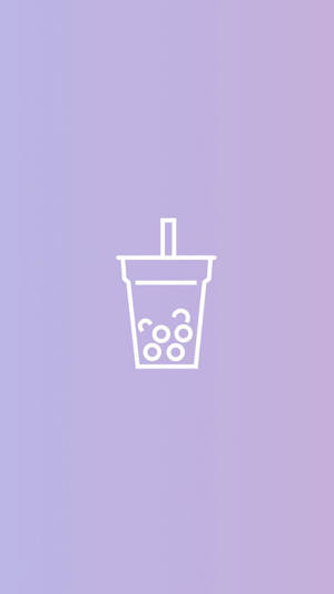 Cute Purple Bubble Tea Wallpaper